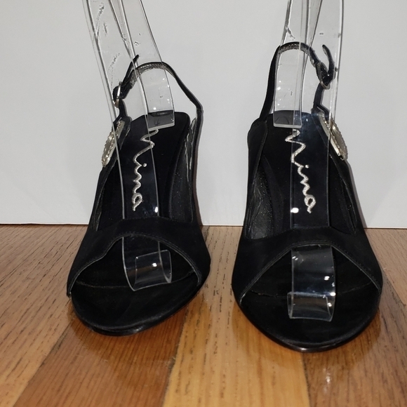 Nina Slingback Peep Toe Shoes - Picture 3 of 8